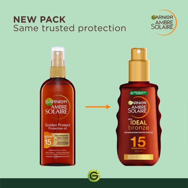 Ideal Bronze Protective Spray SPF15 BEFORE AND AFTER
